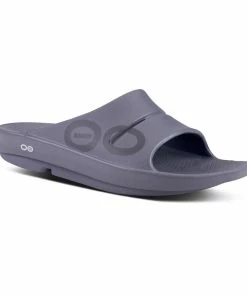 Oofos Men’s OOahh Sport Slide Sandal – Slate