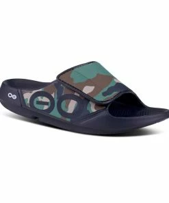 Oofos Men’s OOahh Sport Flex Sandal- Woodland Camo