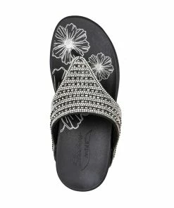 Skechers Arch Fit Retrogrades – BLK -Sandals Elegant Shop SK WOMEN SHOES 163305BLK 2