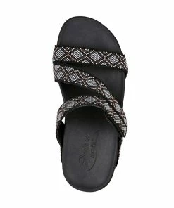 Skechers Arch Fit Retrogrades – Diamond Babe – BLK -Sandals Elegant Shop SK WOMEN SHOES 163306BLK 2